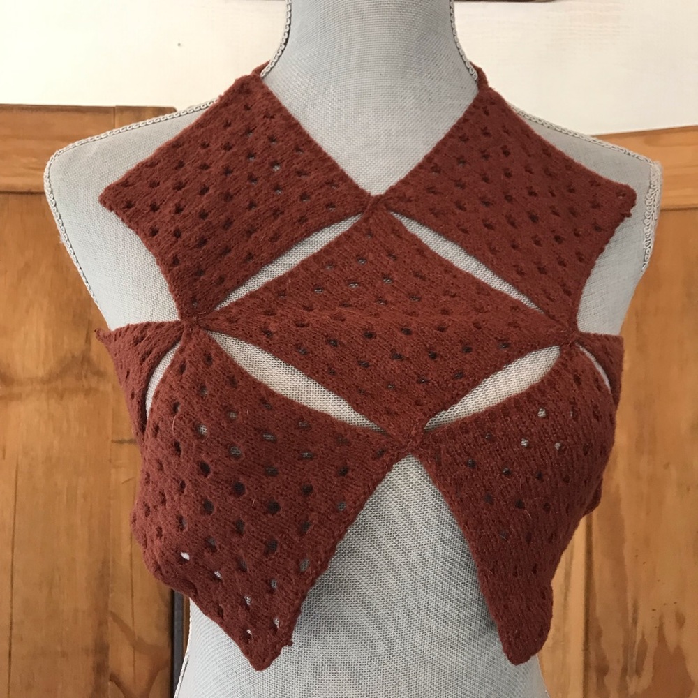 Square Cut Out Unique Crop Top